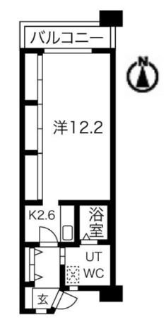 シティコート目黒III(1K/4階)の間取り写真