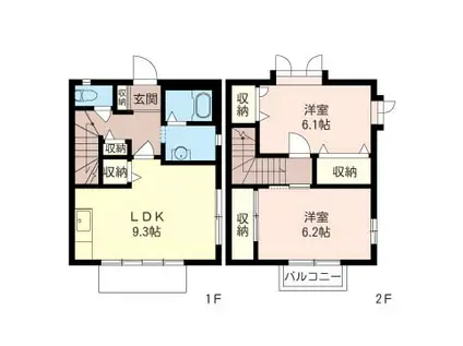 積水ハウスシャーメゾン シャトル・H・S(2LDK/1階)の間取り写真