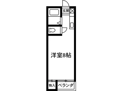 パークハイツ(ワンルーム/2階)の間取り写真