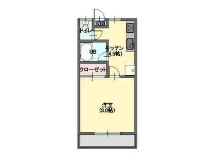 シャトーアリス(1K/2階)の間取り写真