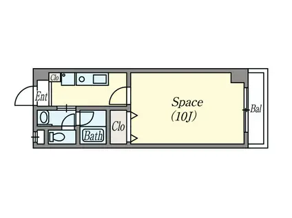 ファインヴュー(1K/3階)の間取り写真