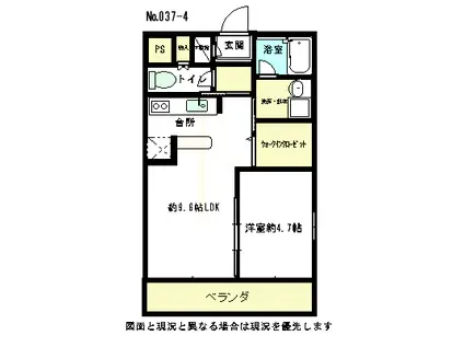 VILLA D EST8/2(1LDK/1階)の間取り写真