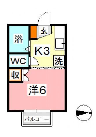 エクセレントハイム95(1K/2階)の間取り写真