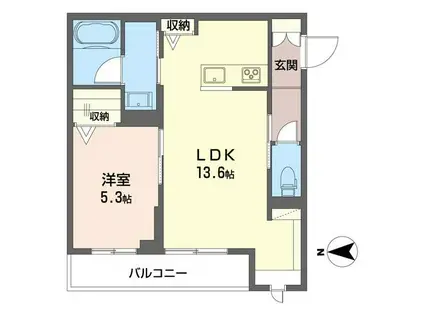 ソルエトルーナ目白(1LDK/2階)の間取り写真