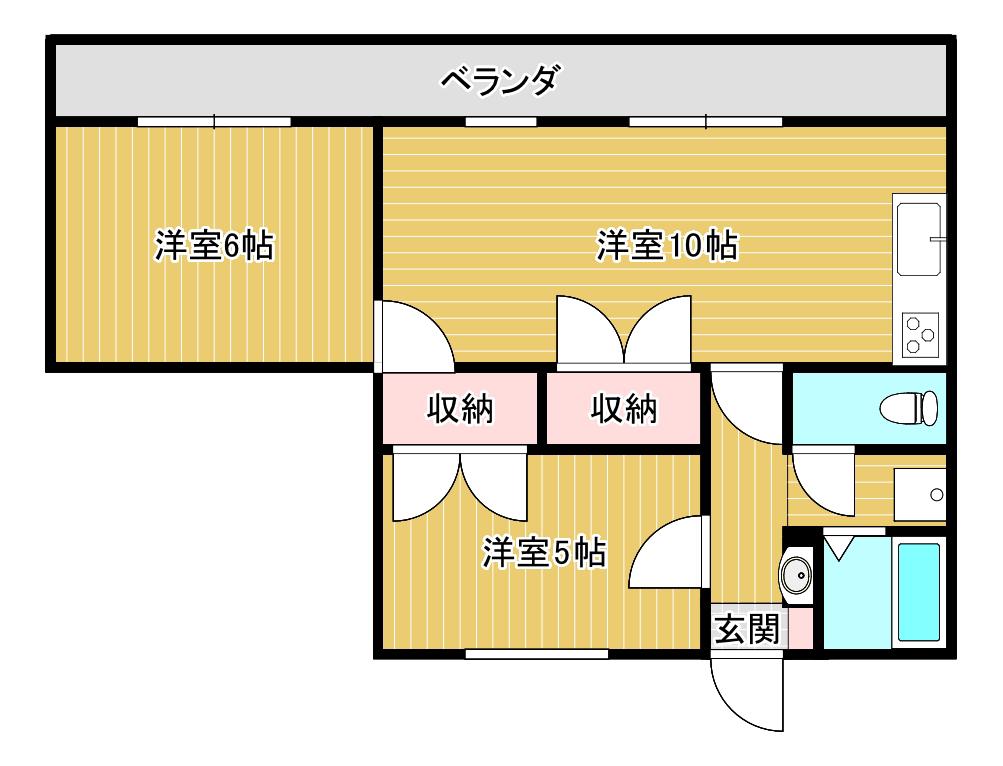 ソプラC(2LDK/1階)の間取り写真