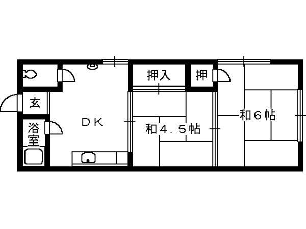 日高マンション(2DK/2階)の間取り写真