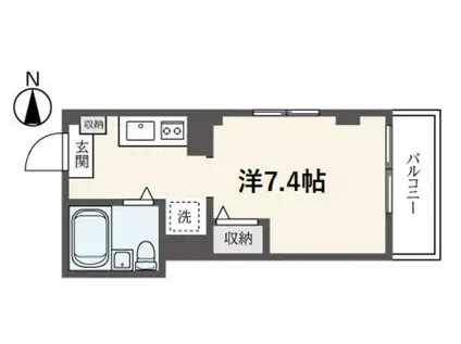 URBAN KASUYA(ワンルーム/1階)の間取り写真