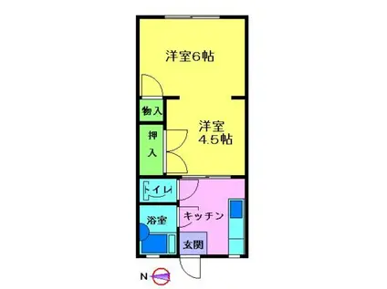 コーポ坂本(2K/2階)の間取り写真