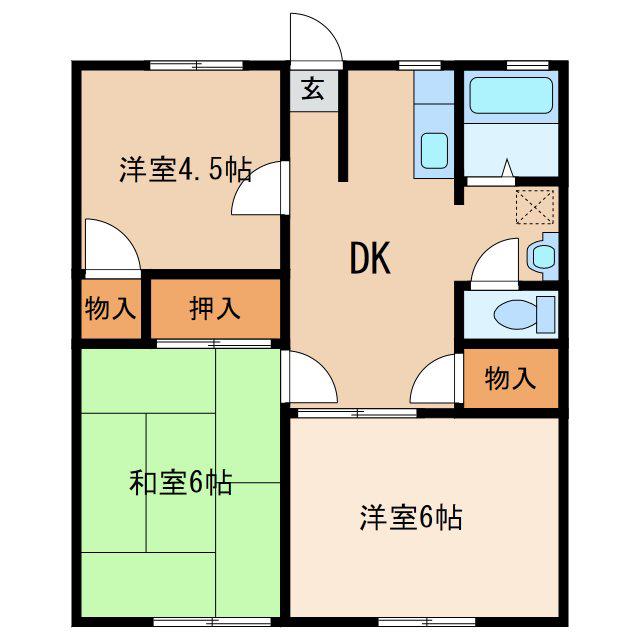 ハイツ871(3DK/1階)の間取り写真