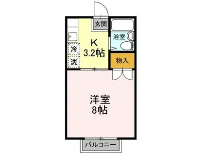 ビューフォート屋島(1K/1階)の間取り写真