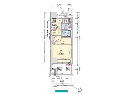 プレサンス神戸セレスティア(1K/14階)の間取り写真