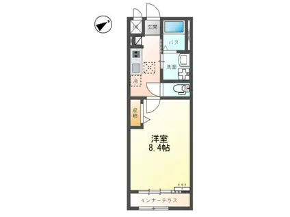 土浦市港町 (1K/1階)の間取り写真