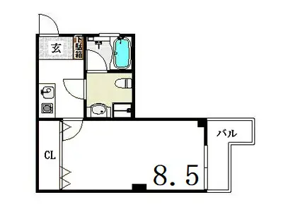 C-ARK神戸西(1K/3階)の間取り写真