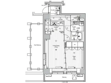 PREMIUM CUBE 大森 TROIS(1LDK/3階)の間取り写真