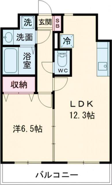 モア ルミーネ(1LDK/8階)の間取り写真