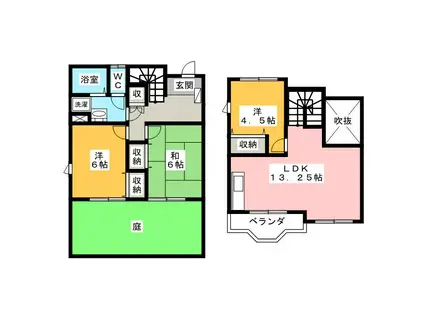 ビラウィステリアイースト(3LDK/1階)の間取り写真