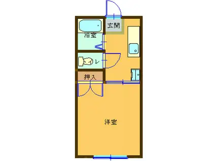 コーポ佐藤(1K/1階)の間取り写真