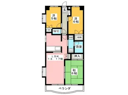サンジェルマンII(3LDK/3階)の間取り写真