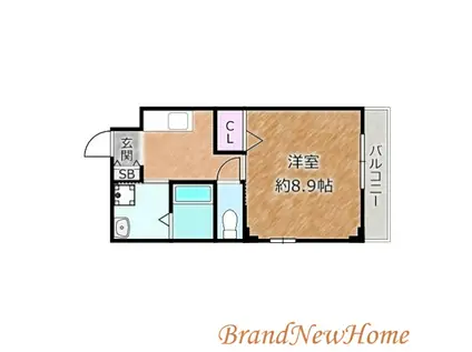 コーポ福知苑III(1K/3階)の間取り写真