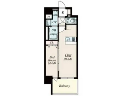 エスライズ神戸三宮山手通2番館(1LDK/4階)の間取り写真