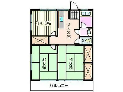 稲葉ハイツ(3DK/2階)の間取り写真
