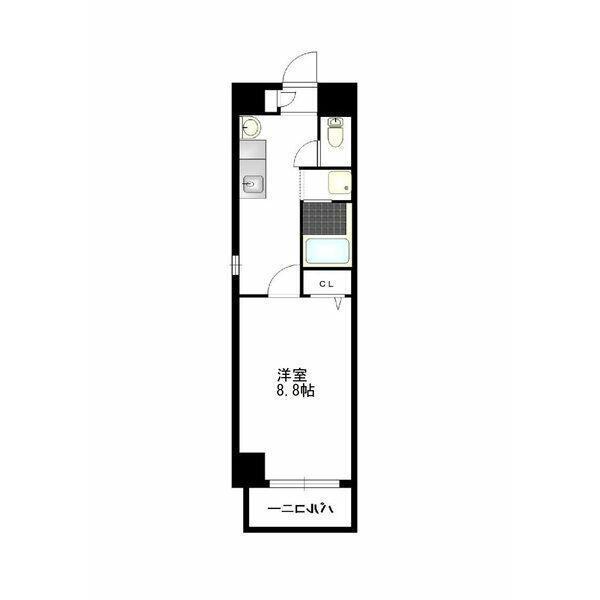 ソレアード関戸(1K/4階)の間取り写真