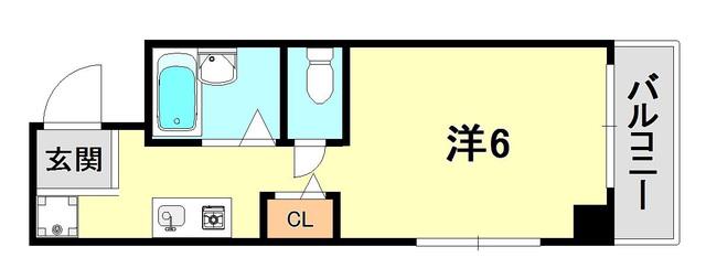 エール大同(ワンルーム/2階)の間取り写真