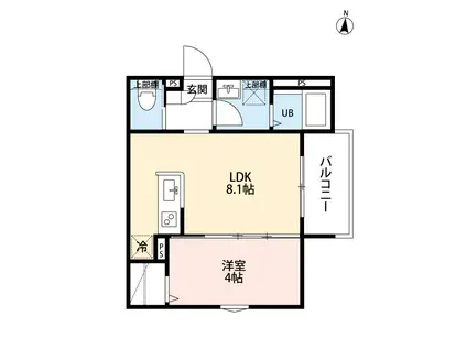 CUORE 新所沢(1LDK/3階)の間取り写真