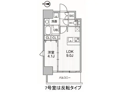 GM難波ウエストD.C(1LDK/5階)の間取り写真