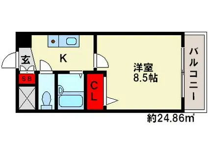 エース弐番館(1K/3階)の間取り写真