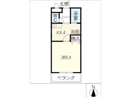 メゾン・ド・ビジュ(1K/1階)の間取り写真