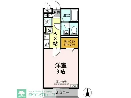 カレント上板橋(1K/2階)の間取り写真