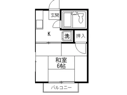 シティーハイム・メゾンドーレ(ワンルーム/1階)の間取り写真