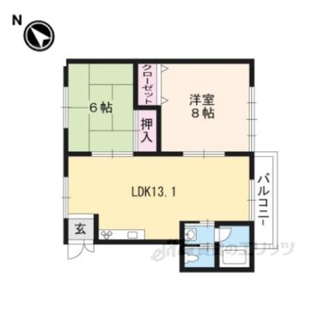 ハウス26(2LDK/2階)の間取り写真