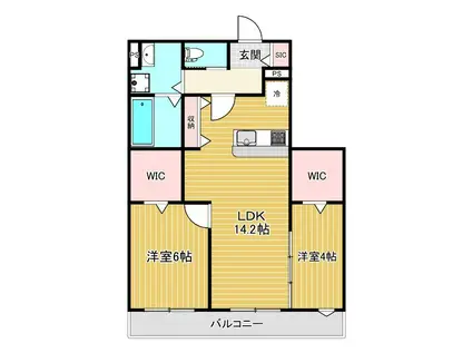 AQUILA須磨海浜公園(2LDK/1階)の間取り写真