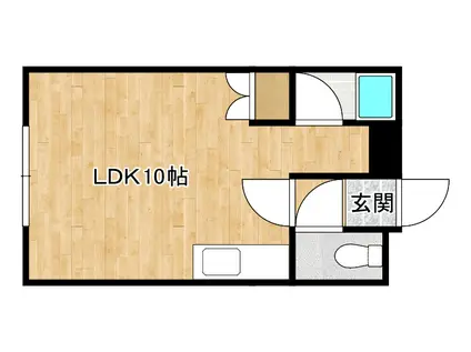 ASハイツ S棟(ワンルーム/2階)の間取り写真