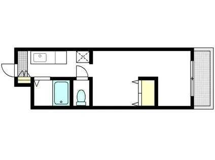 カーサ・コッリーナ(ワンルーム/2階)の間取り写真