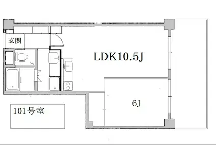 鷺沼ガーデンヒルズ(1LDK/1階)の間取り写真