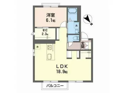 フォーレス21(1LDK/2階)の間取り写真
