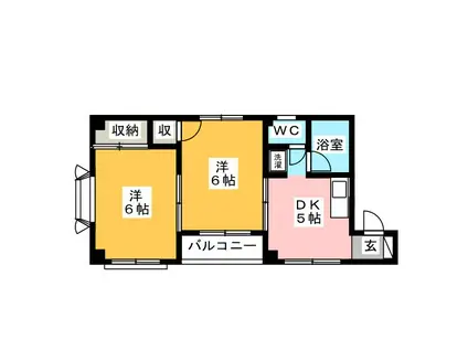 ステラハイム(2DK/2階)の間取り写真