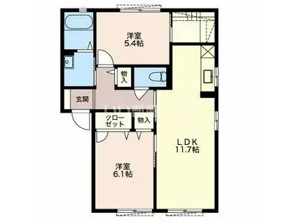 インフィニIII(2LDK/1階)の間取り写真