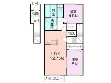 PRENDRE TWO(2LDK/2階)の間取り写真