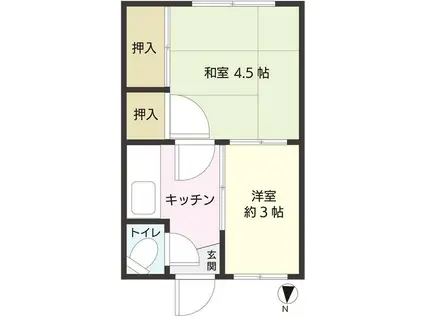 ひでみ荘(2K/1階)の間取り写真