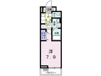 グローヴテラス 2(1K/1階)の間取り写真