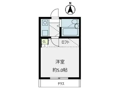 レオパレス赤羽台(1K/1階)の間取り写真