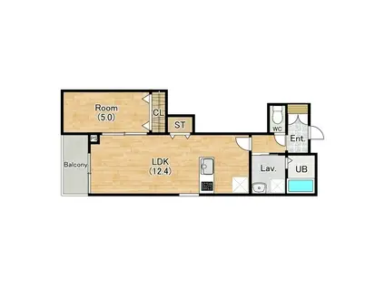 シーズンズ仁川(1LDK/3階)の間取り写真