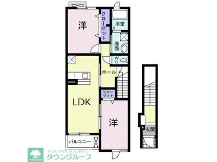 レフィナ-ド(2LDK/2階)の間取り写真