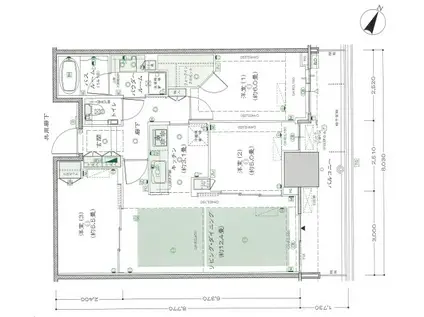 シティタワー神戸三宮(3LDK/13階)の間取り写真