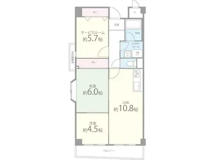 ルミエール南摂津(2SLDK/3階)の間取り写真