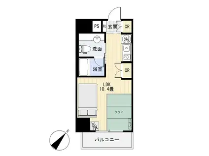 グランビア岡田(ワンルーム/8階)の間取り写真